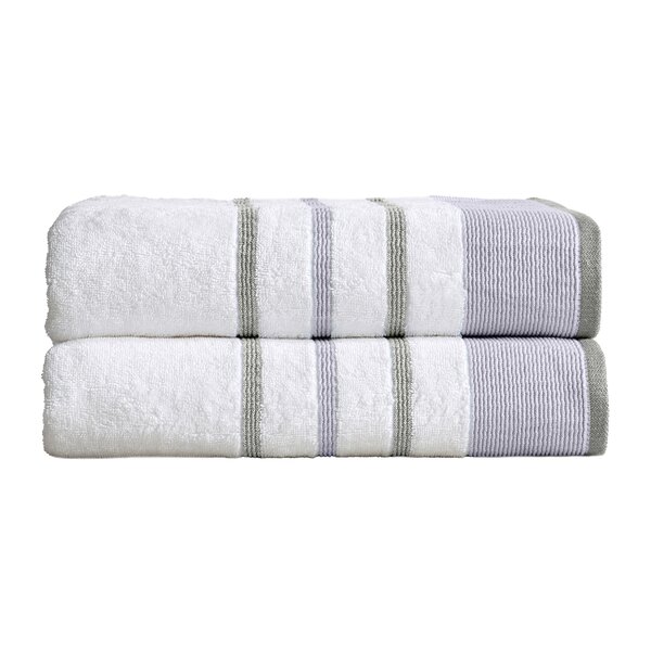 Noelle Cotton Blend Bath Towels Set Latitude Run Color: Dark Gray/Light Gray