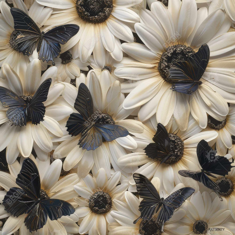 Dark butterflies - 32"x32" art on canvas