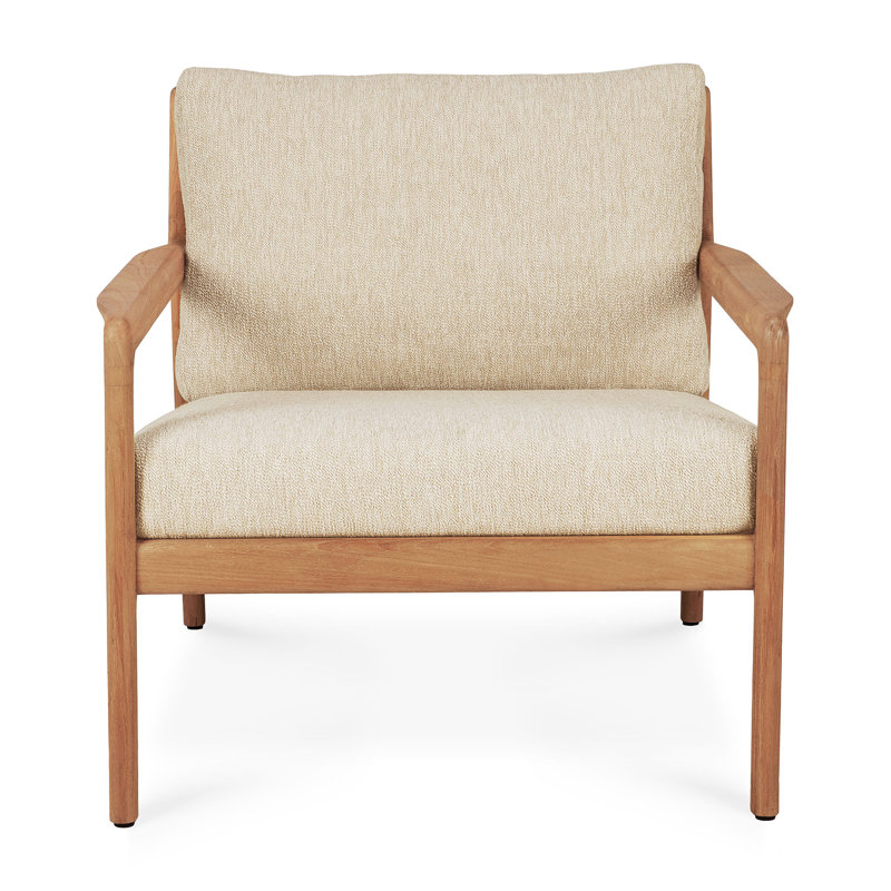 Jack Outdoor Teak Lounge Chair, Teak/Natural