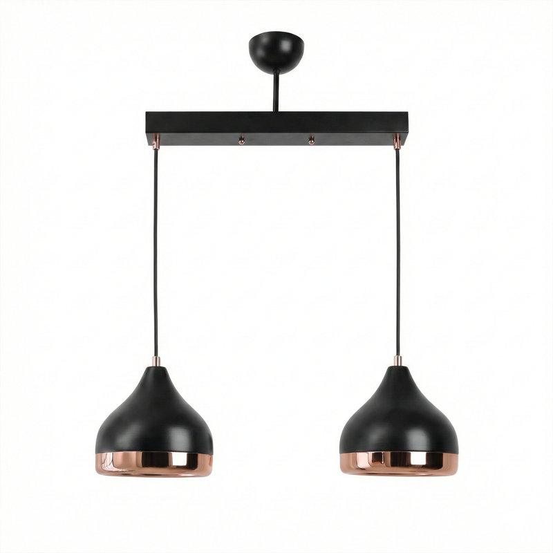 Aurelius Adjustable Height 2 Lights Metal Kitchen Island Pendant