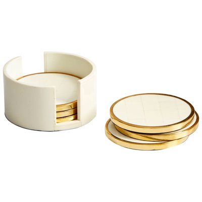 Gatsby Resin Round Coaster Set With Holder