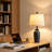 24.5" Modern Farmhouse Ceramic Table Lamps with Oatmeal Fabric Shades & LED Bulbs-915591957