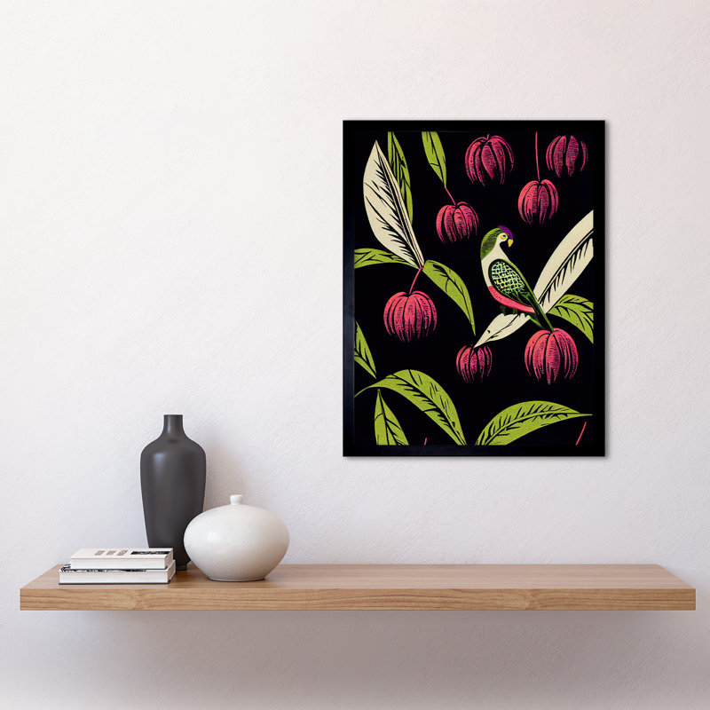 Parrot Tree Fruit Bright - Single Picture Frame Print