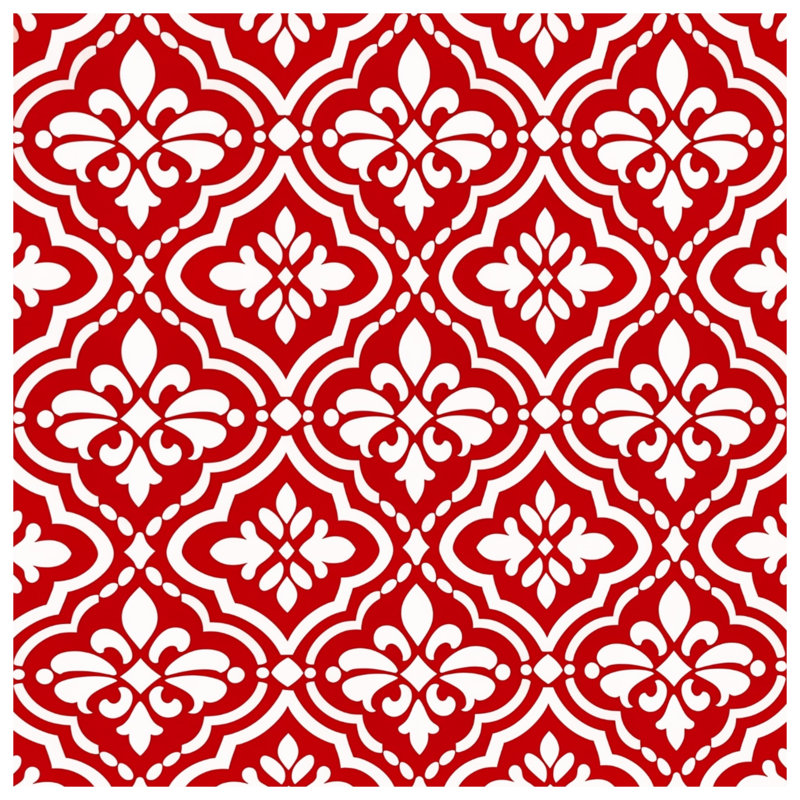 Red White Damask Pattern Blankets, 50in W x 60in H
