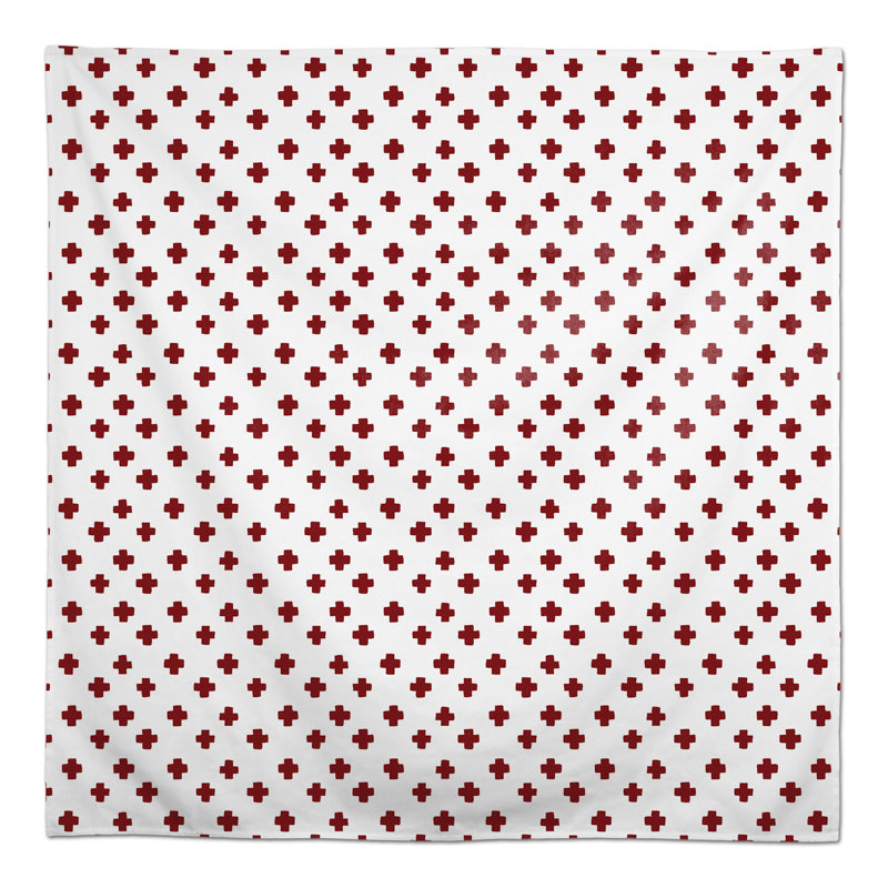 Geometric Square Tablecloth, Red