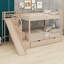 Lit superposé avec escalier de rangement, glissade et tiroirs-819141955-1068228196