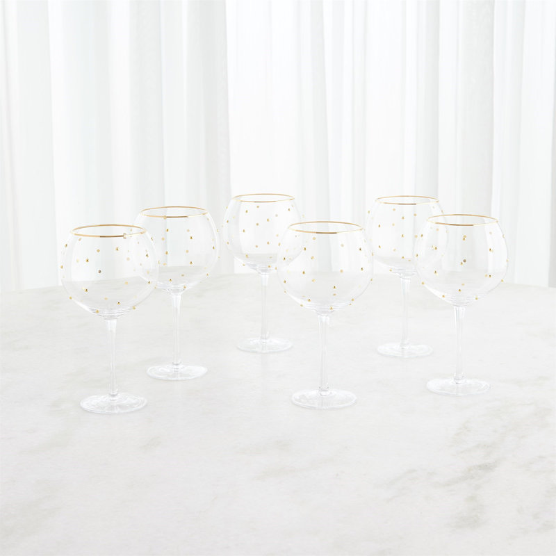 Verres à gobelet S / 6 Celebration - transparent avec pois dorés