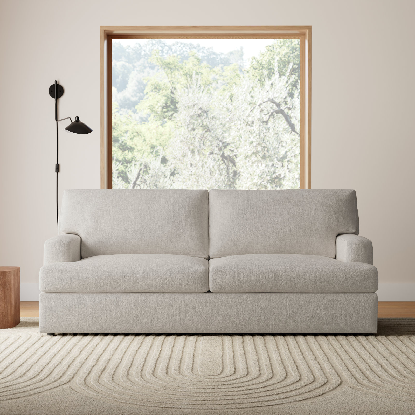 Cleo 84" Velvet Sofa Bed, Turbo Ash Basketweave