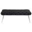 Banc Lila, siège en mousse, velours noir capitonné, pieds chromés 47 po-129099776
