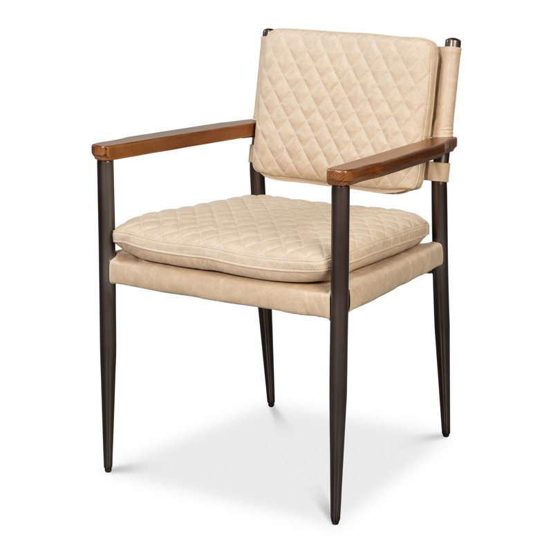The Harley Leather Arm Chair, Cappuccino White