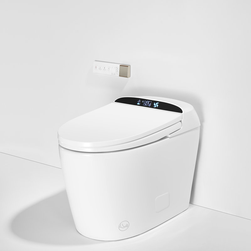 Toilette intelligente au plancher 15-2 / 5 po H avec siège chauffant sans réservoir et à fermeture douce