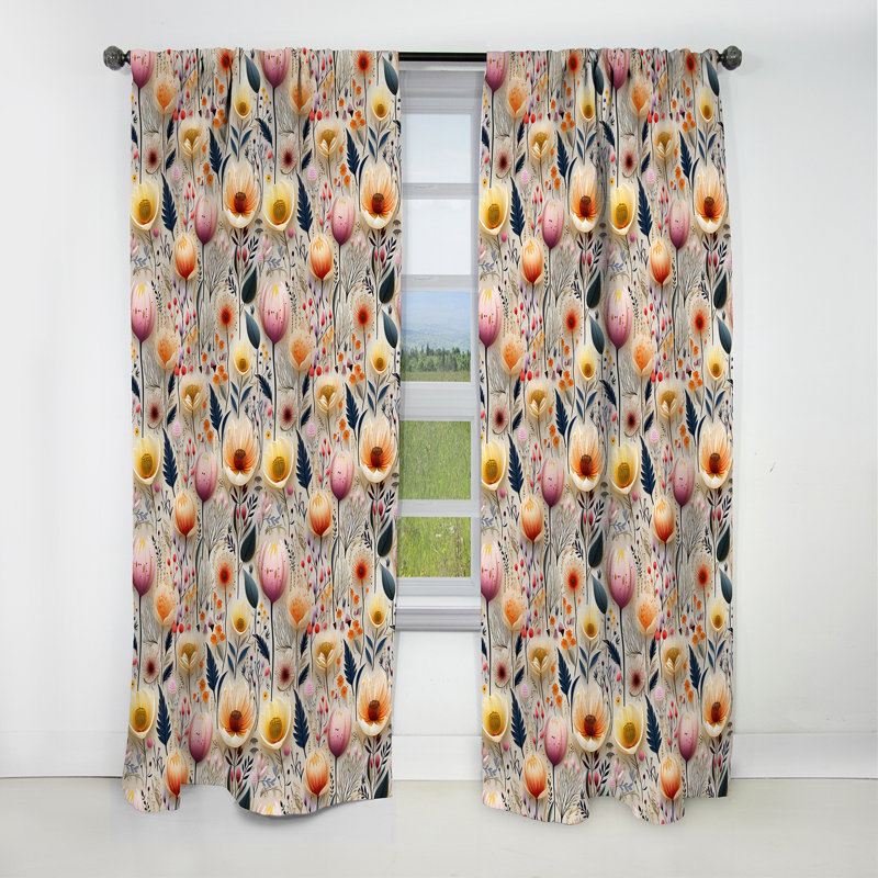 Motif botanique Wild Foliage - Rideau floral - Rideau occultant floral - 1 panneau, L 52 po x L 108 po