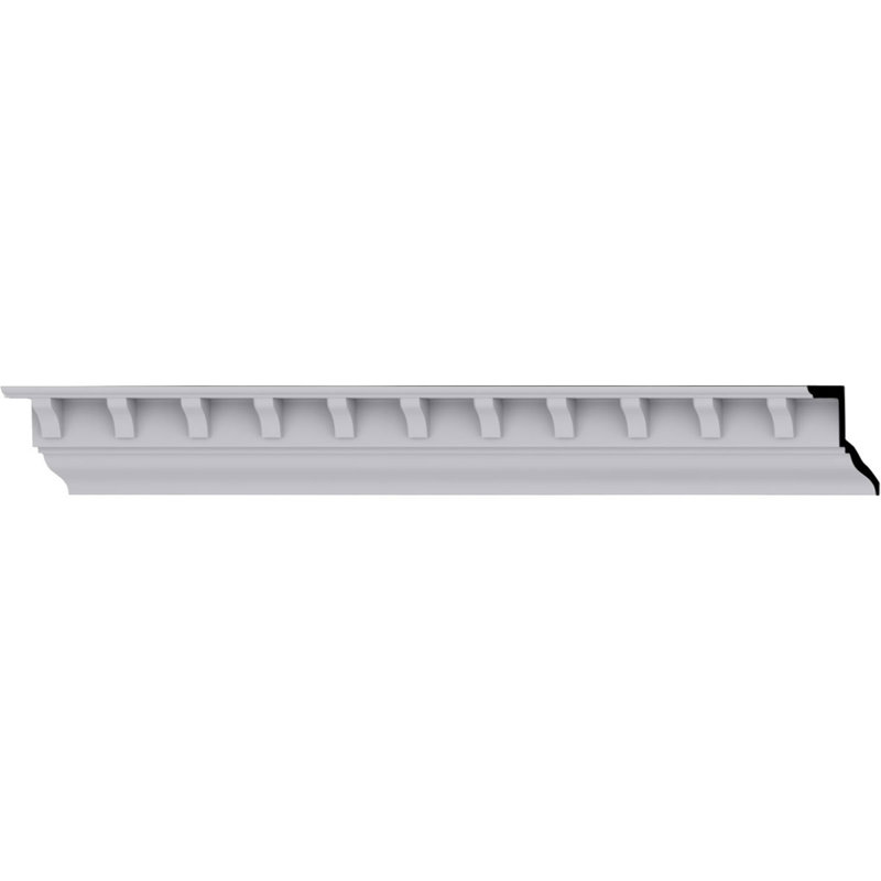 Primed Geometric Urethane Crown Moulding Sample, 12" Length