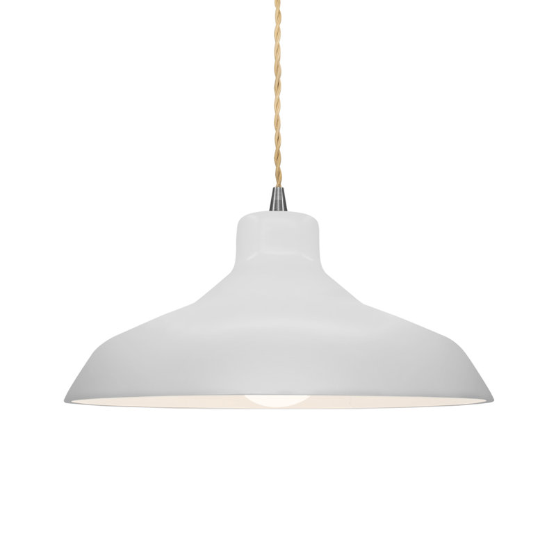Fallon - Light Dome Pendant, Bisque, 6.25" H x 13.5" W x 13.5" D, Brushed Nickel