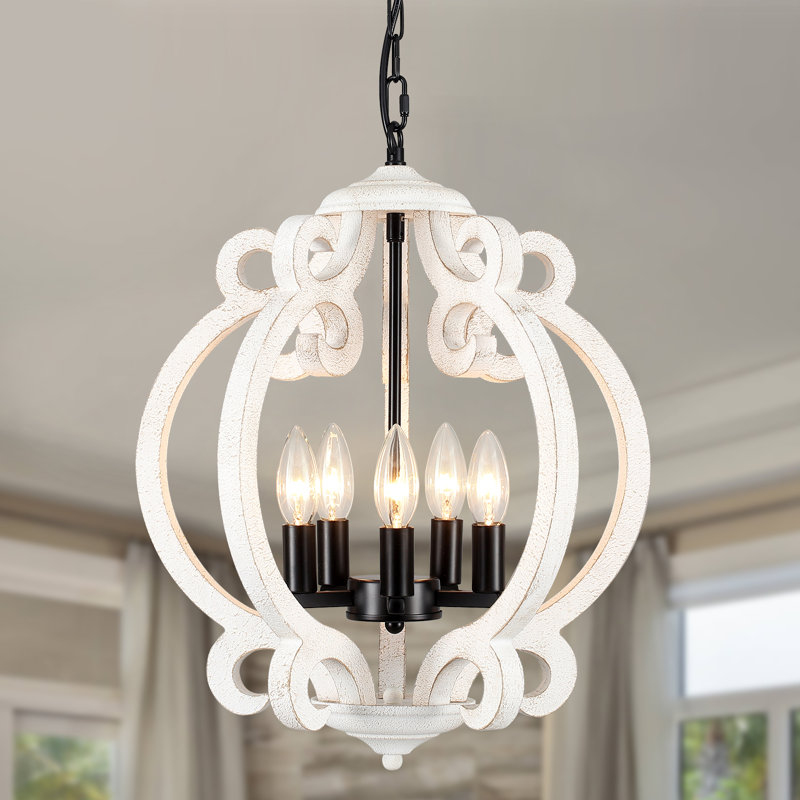 Calistoga 5 - Light Dimmable Chandelier, Black/White