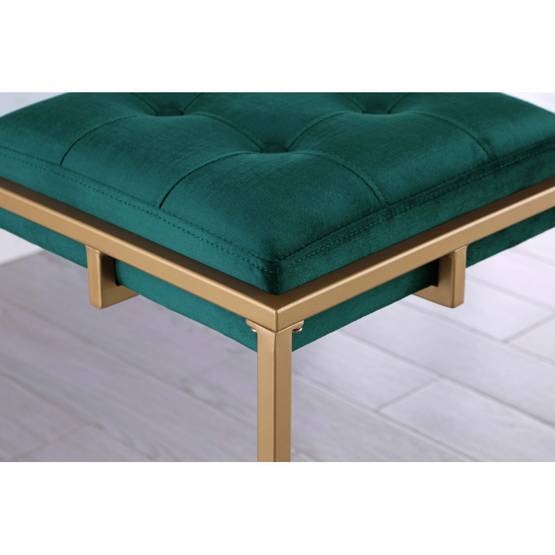 Simmerman Upholstered Counter Stool with Metal Frame, Bar Stool (30" Seat Height), Dark Green