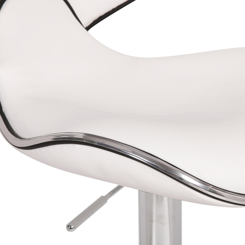 Basnight Swivel Upholstered Counter Stool with Metal Frame, White