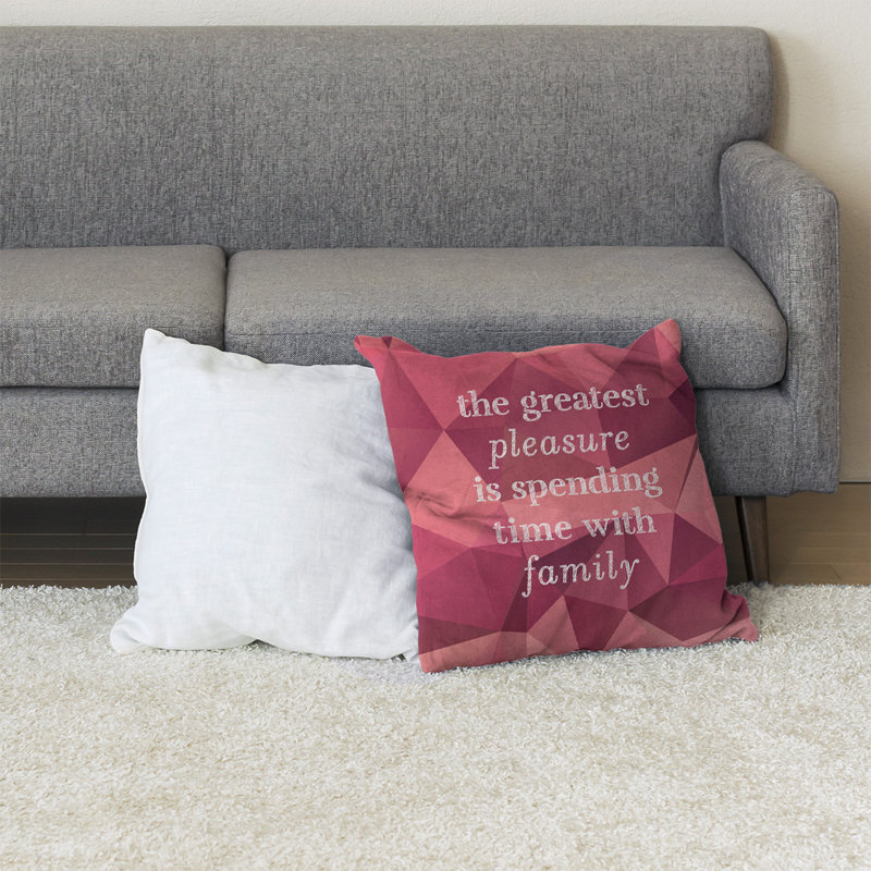 Reversible Throw Pillow, Pink/Peach, 40" x 40"