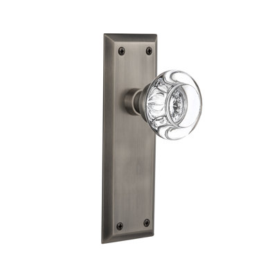 Plaque avec porte ronde en cristal transparent New York