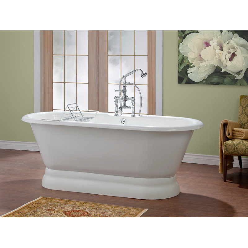 Regal 70'' L Freestanding Soaking Bathtub, White Interior with White Exterior