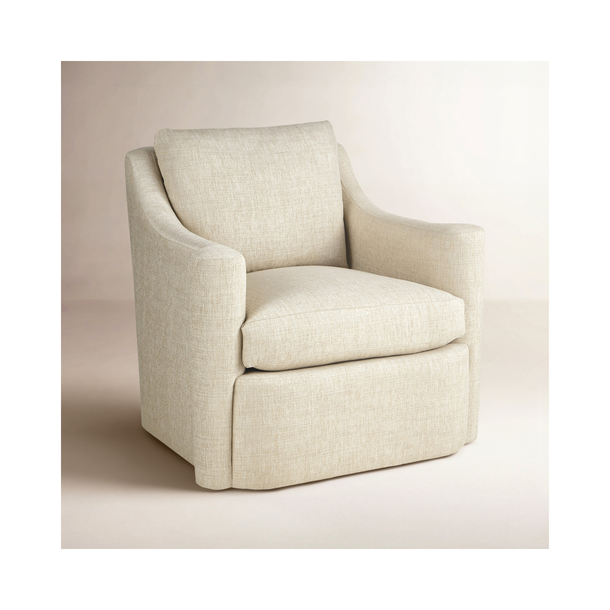 Gabi Upholstered Swivel Armchair, Bespoke 10 Beige