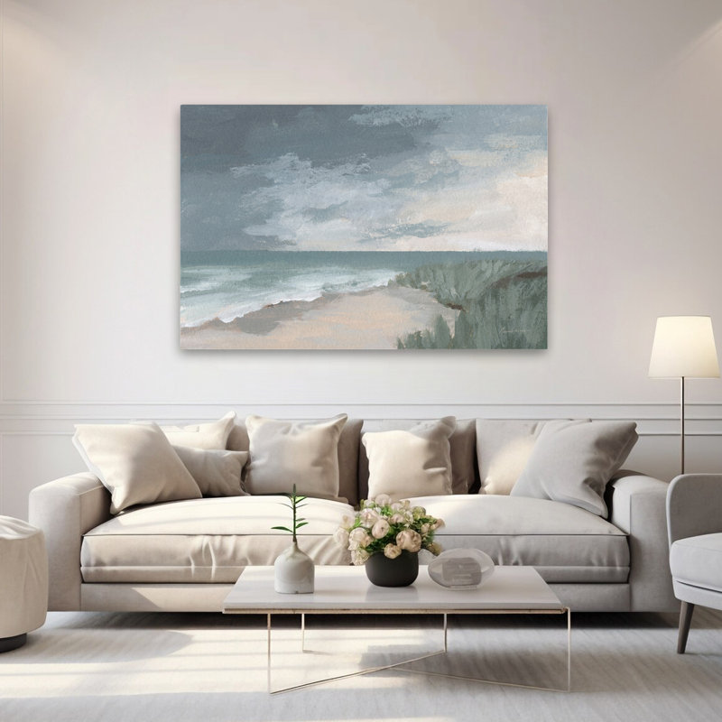 Vue sur la côte et la plage, H 60 po x l 40 po