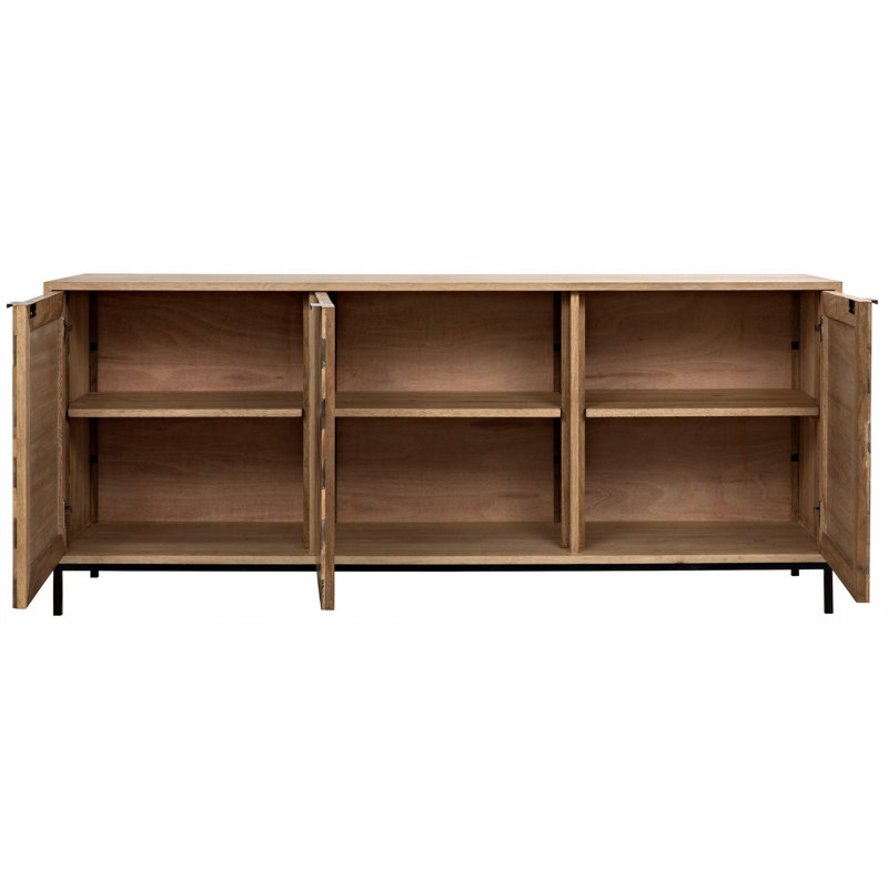 Herringbone 76.5'' W Solid Wood Sideboard