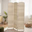 Paravent pliable à 3 panneaux, 1,83 m de hauteur, en bois, chêne blanchi, pour bureau à domicile.-542495408-542495410