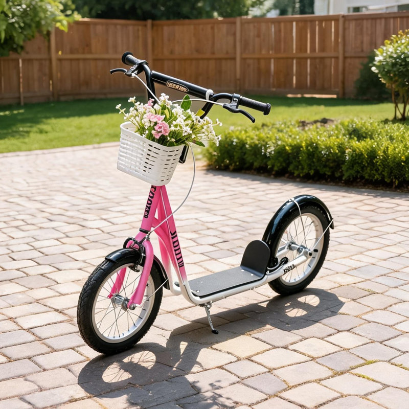 Jouets pour bébé rose et noir avec cadre réglable, structure en métal, 16 po