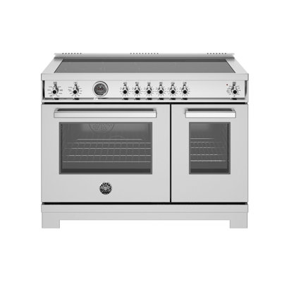 Professional Series Induction Range 48"" - 6 Heating Zones + Cast-Iron Griddle - Self-clean Oven -  Bertazzoni, PRO486IGFEPXT