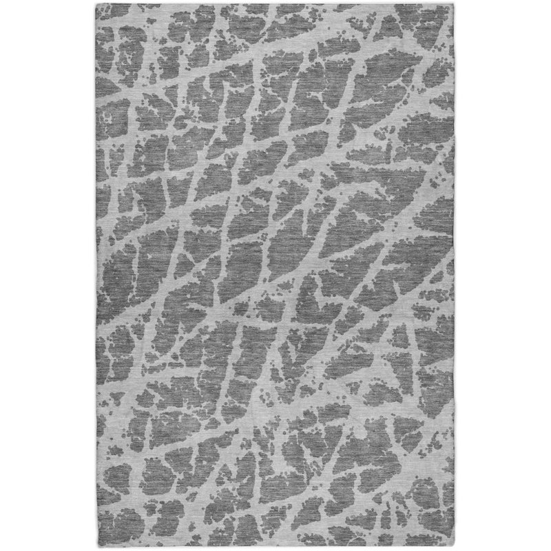 Premium Machine Washable Dream Shag ADS501 Crackle Rug, Charcoal, 5' x 7'6"