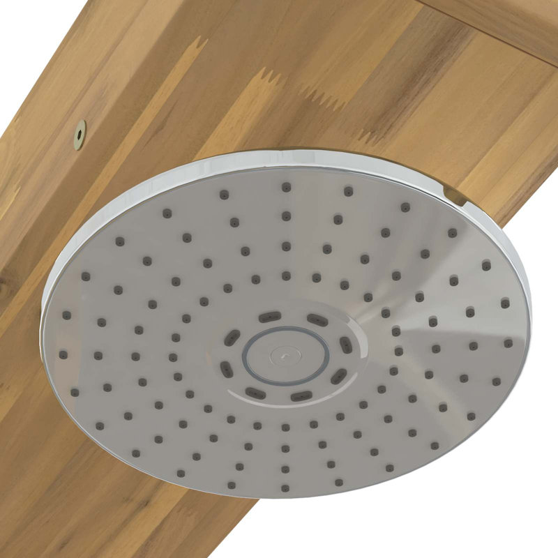vidaXL Outdoor Shower Solid Acacia Wood and Stainless Steel Garden Poolside, Natural