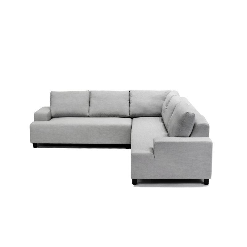 Canapé modulaire d'extérieur avec coussins 96,5 po Rauno, Gris clair