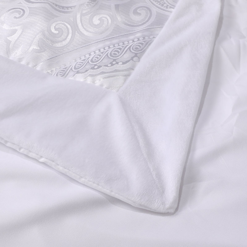 Shehan White Jacquard 180 TC Duvet Cover Set