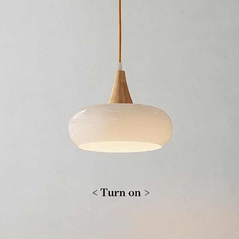 White Glass Pendant Light, White