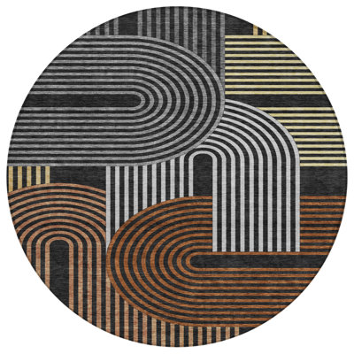 Machine Washable Indoor/Outdoor Chantille ACN2549 Mid-Century Modern Rug