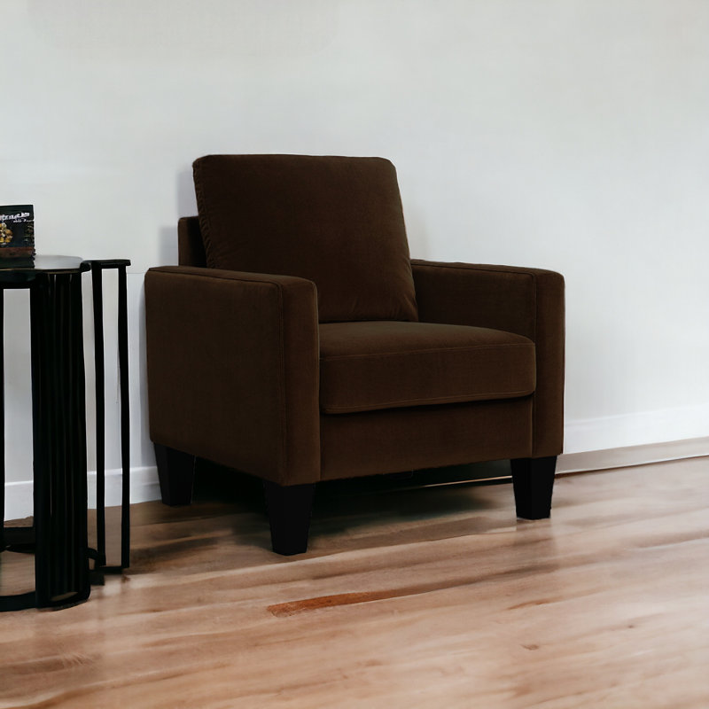 Fauteuil rembourré 32 po brun et noir