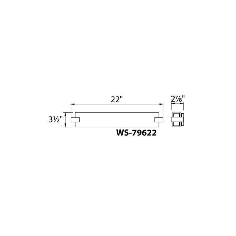 Ehrman 22" Dimmable LED Bath Bar, 3.5" H x 22" W x 2.88" D, 3000K