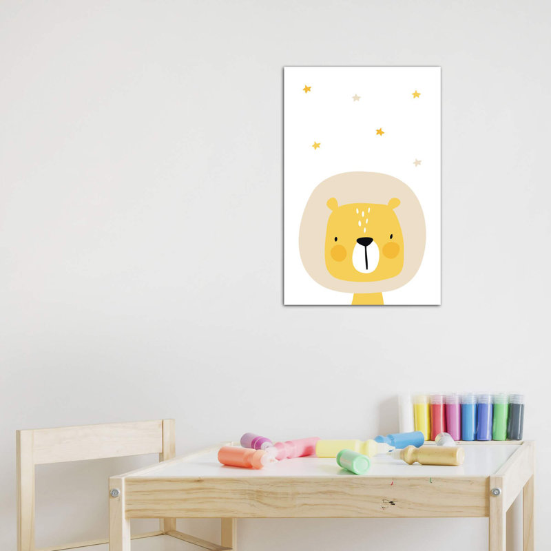 " Lion With Stars ", 60" H x 40" W x 1.5" D, Wrapped Canvas, No Mat