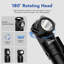 Lampe de poche tactique rechargeable WUBEN L1, lampe de poche à double source de lumière rotative à 180 ° avec lumière magnétique de 2000 lumens élevés, fonction Power Bank, lampe de poche étanche IP68 pour camping, maison, urgence, réparation