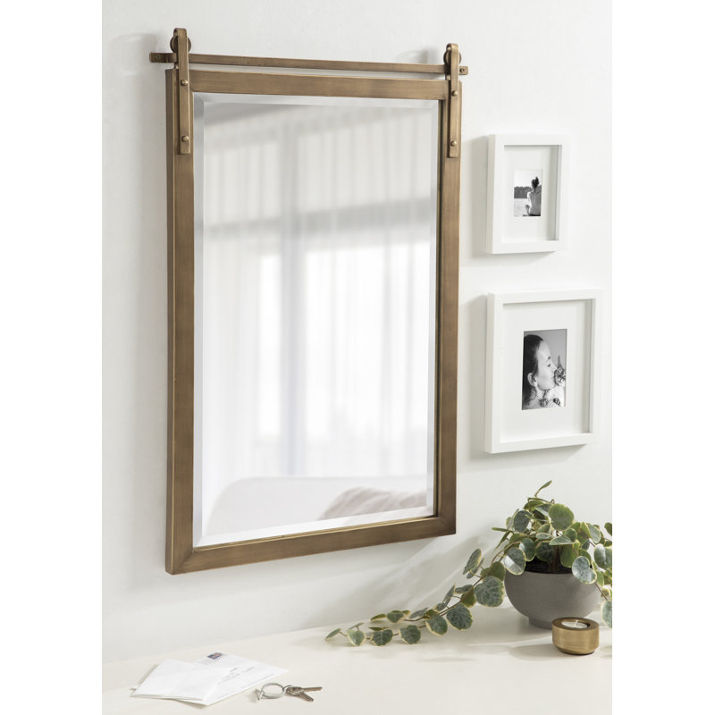 Bernett Metal Rectangle Mirror, 32.5''H x 22''W, Gold