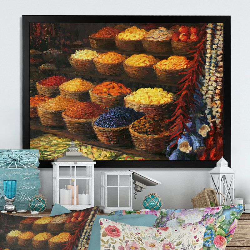 Palette de l'Orient - reproduction sur toile, H 30 po x l 40 po x P 1,5 po, Cadre d'angle fermé noir