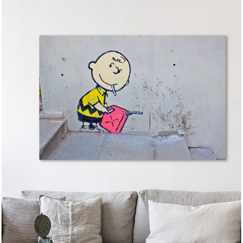 « charlie brown arsonist », reproduction d’impression sur toile tendue, H 32 po x l 48 po x P 1,5 po