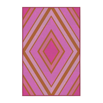 Tapis rose à motif géométrique Kondo