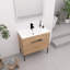 36'' Bathroom Vanity With White Ceramic Sink & 2 Soft-Close Cabinet Doors, Freestanding or Floating is Optional-89135951