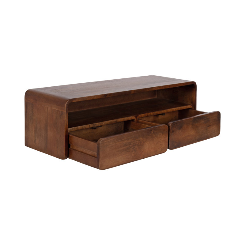 Kato Floating Console Table with Storage, Walnut