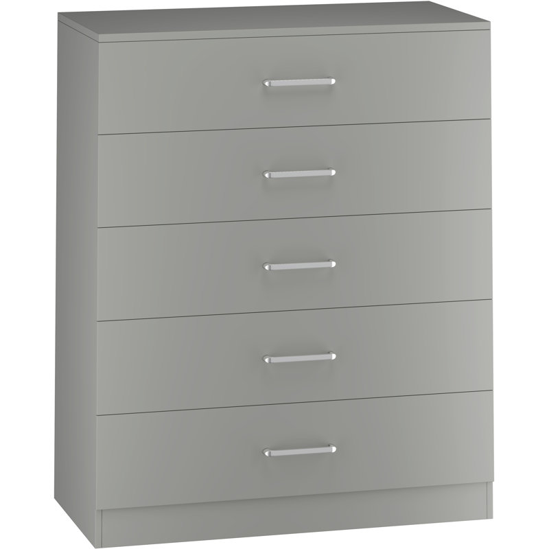 Sumrah 75cm W 5 - Drawer Chest of Drawers, Light Grey