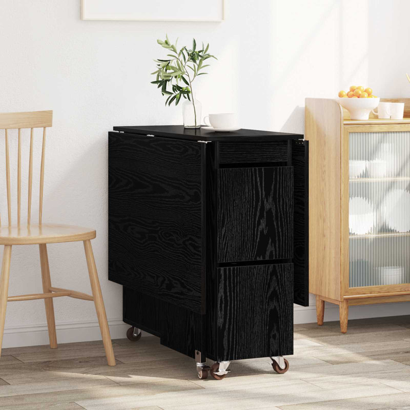 Extendable Dining Table, Black Oak