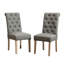 2 chaises de salle à manger en bois massif gris - siège confortable, base stable, choix élégant de 2 chaises de style moderne et pieds capitonnés-688687622