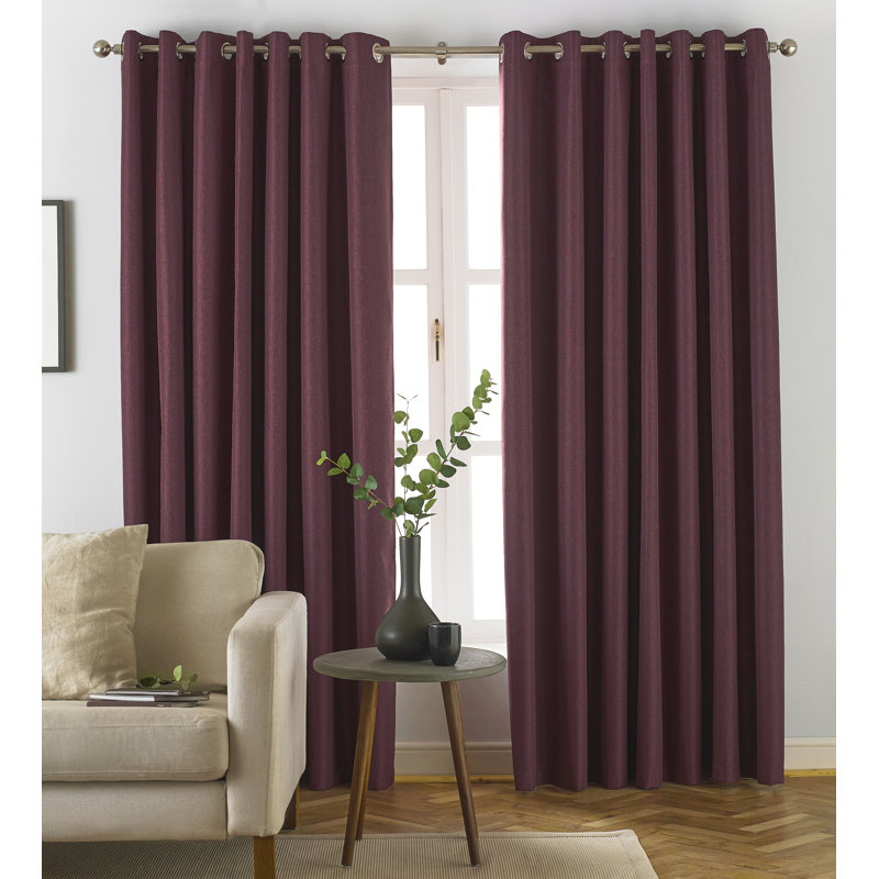 Blackout Curtain Pair, 168 W x 137 D cm, Berry